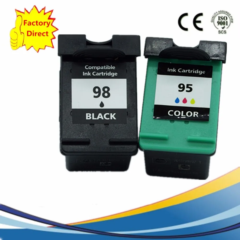 Восстановленные чернильные картриджи для HP98XL 95XL HP95XL Psc 1510 1610 2355 Photosmart 2610 2710 7830 8150