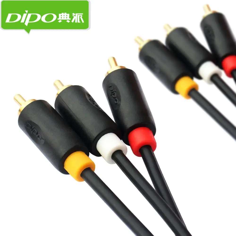 Аудио и видеокабель DIPO кабель с позолоченным штекером 3RCA на 3 RCA для STB DVD ТВ