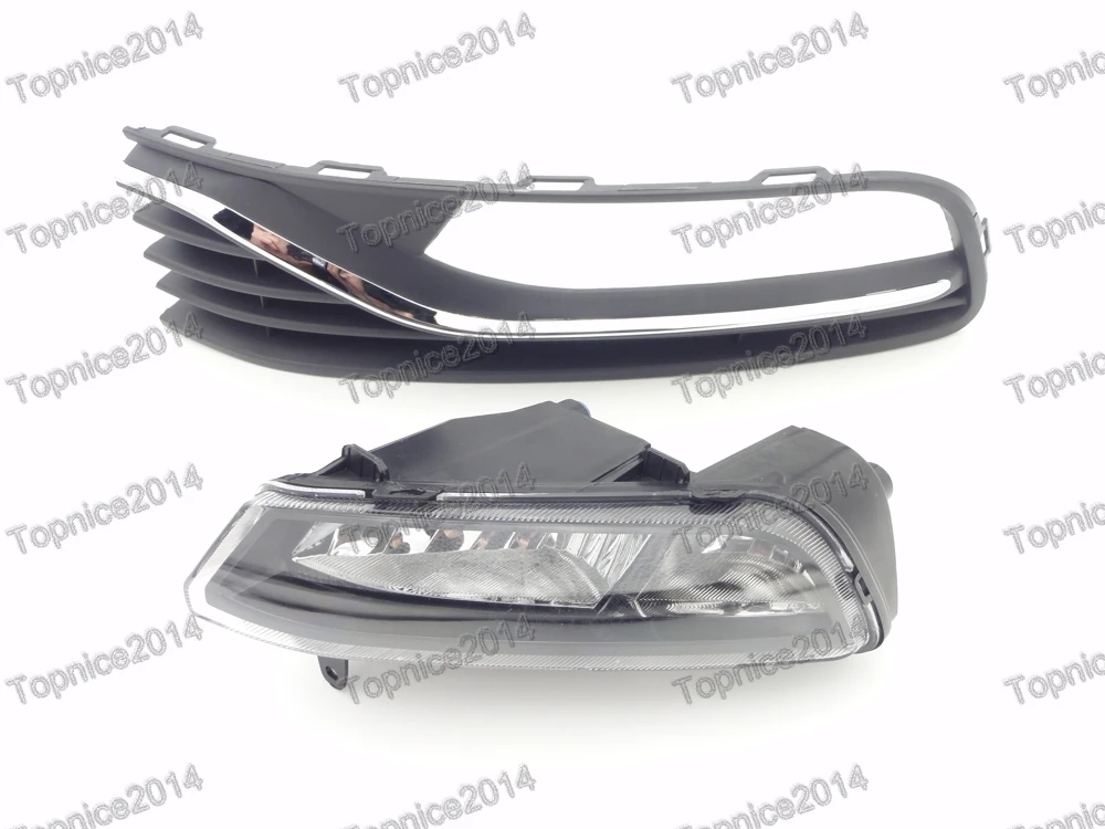 Left Side Front Bumper Fog Light & Fog Lamp Cover Set For Volkswagen
