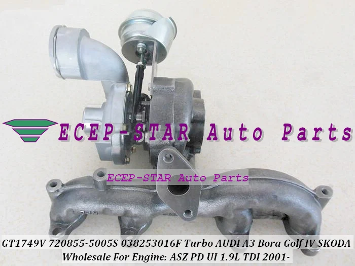 GT1749V 720855 720855-5005S 038253016F Q Turbo Turbocharger For AUDI A3 Vauxhall For Volkswagen VW Bora Golf IV SKODA Octavia ASZ 1.9L TDI (1)