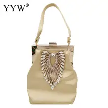 Золотой металлический клатч для вечеринки женская модная сумка женская белая с стразами черная клатч свадебная сумочка кошелек Зеленый