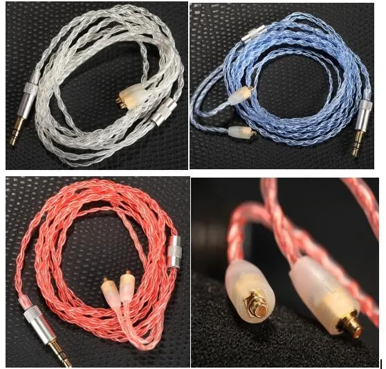 Pele a Granel Cabo para Faça Fone de Ouvido Único Cristal Cobre Prata Chapeado Você Mesmo Personalizado Shure Se215 - Se425 Se535 Ue900 5 Pçs 5n Occ 9 diy personalizado shure se215 se425 se535 ue900 fone de ouvido