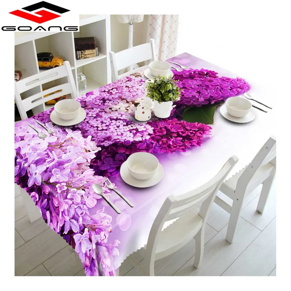 

GOANG 3D cotton round tablecloth waterproof washable tablecloths for rectangular Floral pattern dinning table cover home textile