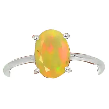 

Genuine FACETED ETHIOPIAN OPAL Ring 925 Sterling Silver Jewelry,USA Size :7.5, MHBAR3820