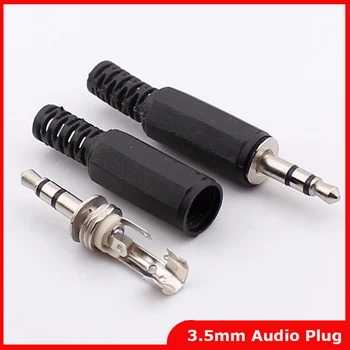 

20Pcs/lot 3.5mm Stereo Audio Jack Plug Headphone Connector Black Plastic Housing Free shipping