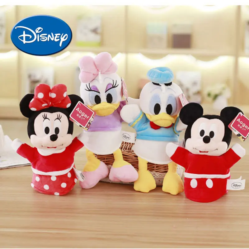 Disney Hand Puppet For Kids Finger Dolls Mickey Mouse Minnie Cartoon Soft Safe Cute Plush Toys Parent-child Toy Disney Hand Puppet For Kids Finger Dolls Mickey Mouse Minnie Cartoon Soft Safe Cute Plush Toys Parent-child Toy