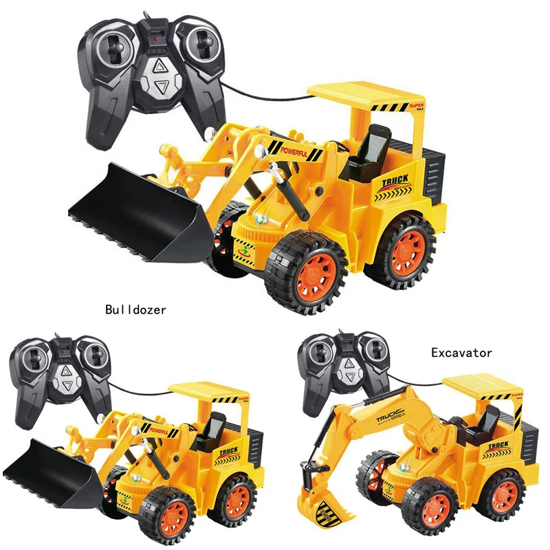 New simulation electric remote control car excavator bulldozer control engineering vehicles children s toys