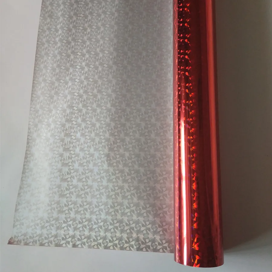 Holographic foil stamping foil red color broken design hot press on paper or plastic heat stamping film