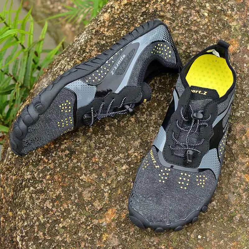Женская и мужская водонепроницаемая Спортивная обувь; босиком; обувь с пятью пальцами; летняя водонепроницаемая обувь; носки для плавания и дайвинга; Aqua Shoe Masculino - Цвет: Black