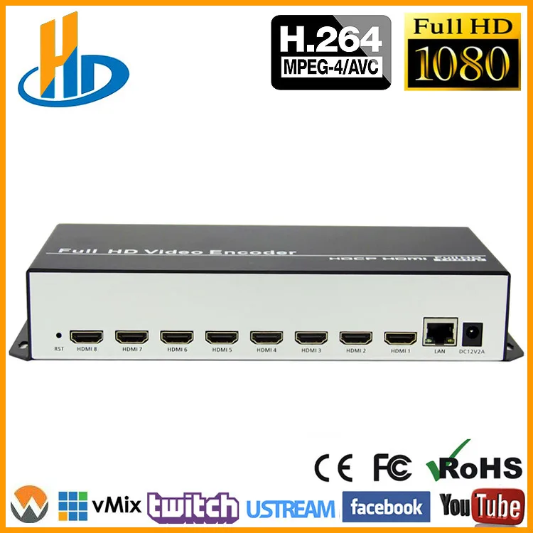 

1 H.264 HDMI To IP Video Encoder IPTV 8 Channels Live Streaming Encoder HD Encoders H264 With UDP HLS RTMP RTSP HTTP ONVIF