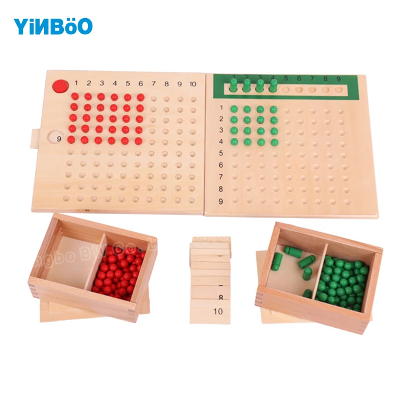 

Montessori Educational Wooden Toys For Children Multiplication Bead Board and Division Bead Board for Early Childhood Preschool