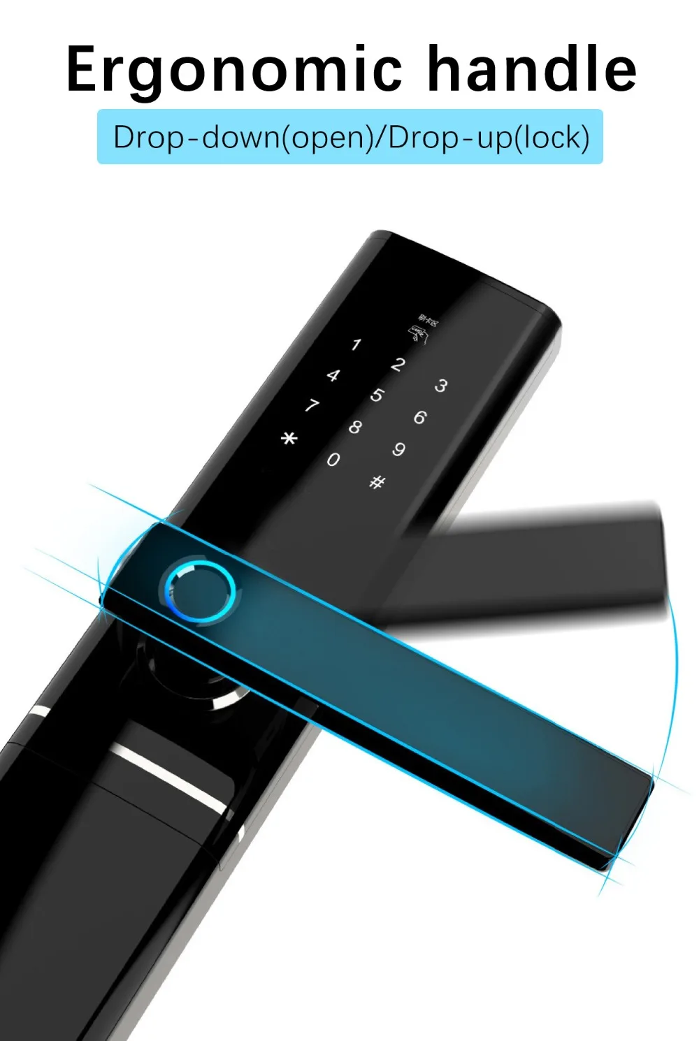 WiFi Fingerprint Door lock, Waterproof Electronic Door Lock Intelligent Biometric Door Lock Smart Fingerprint Lock With App