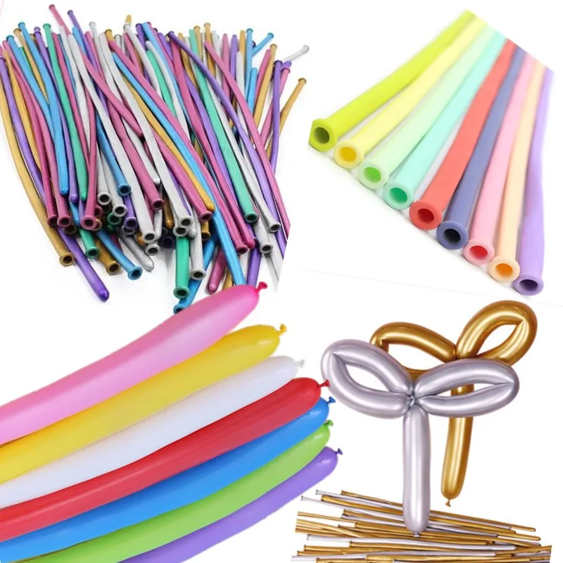 

20 Pcs / Lots 1.8g Chrome Metallic Latex Long Balloons Magic Air Ballooon Ballon For Modeling Birthday Wedding Party Decor