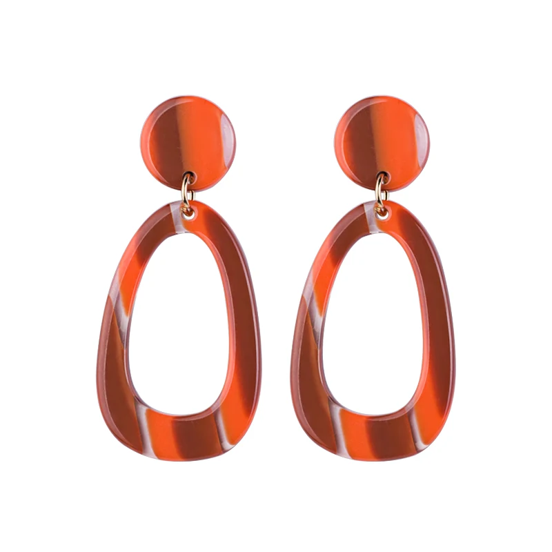 GUANLONG Classic Drop Earrings for Women Acrylic Earrings Female Big Long Geometric Dangling Fashion Elegant Resin Earring 2018 (6)