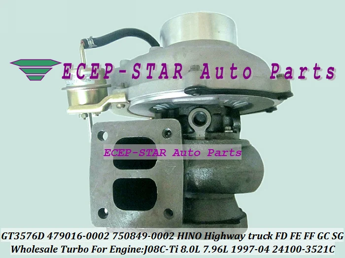GT3576D 479016-0002 750849-0002 24100-3521C Turbo Turbocharger For HINO Highway truck FD FE FF GC SG 1997-04 J08C-Ti 8.0L turbocharger (3)
