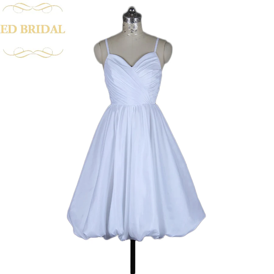 A Line Spaghetti Straps Sweetheart Taffeta Vintage Short Wedding A Line Spaghetti Straps Sweetheart Taffeta Vintage Short Wedding Dress Reception Bridal Gown Robe De Mariage