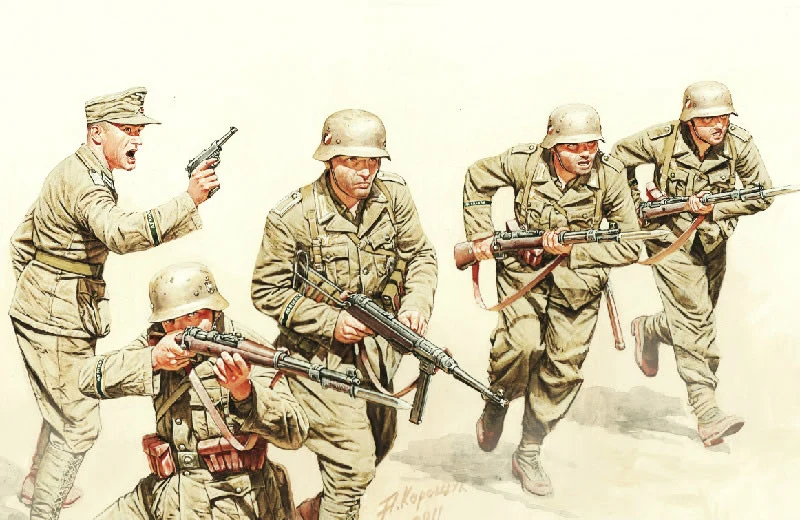 1/35 БМП пехота в Северной Африке пустыни Второй мировой войны (3593)
