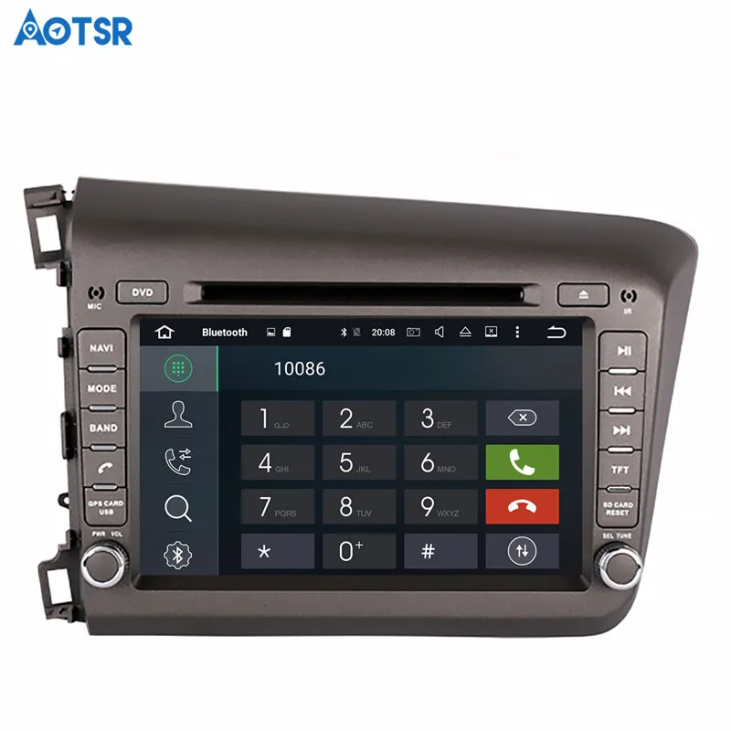 Cheap Aotsr Android 8.1 GPS navigation Car DVD Player For Honda Civic left 2012 2013 multimedia 2 din radio recorder 4GB+32GB 2GB+16GB 4
