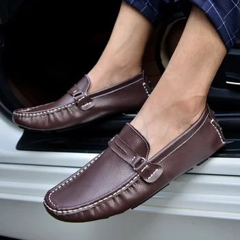 

Men Loafers Soft Leather Male Moccasins Driving Shoes for Men Slip on Casual Boat Shoes Plus Size Light Flats Fashion Footwear