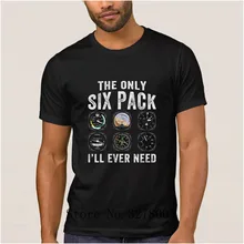 Пилоты Six Pack самолет Инструменты футболки для Для мужчин для отдыха футболка для Для мужчин Демисезонный евро Размеры S-3XL Для мужчин; футболка