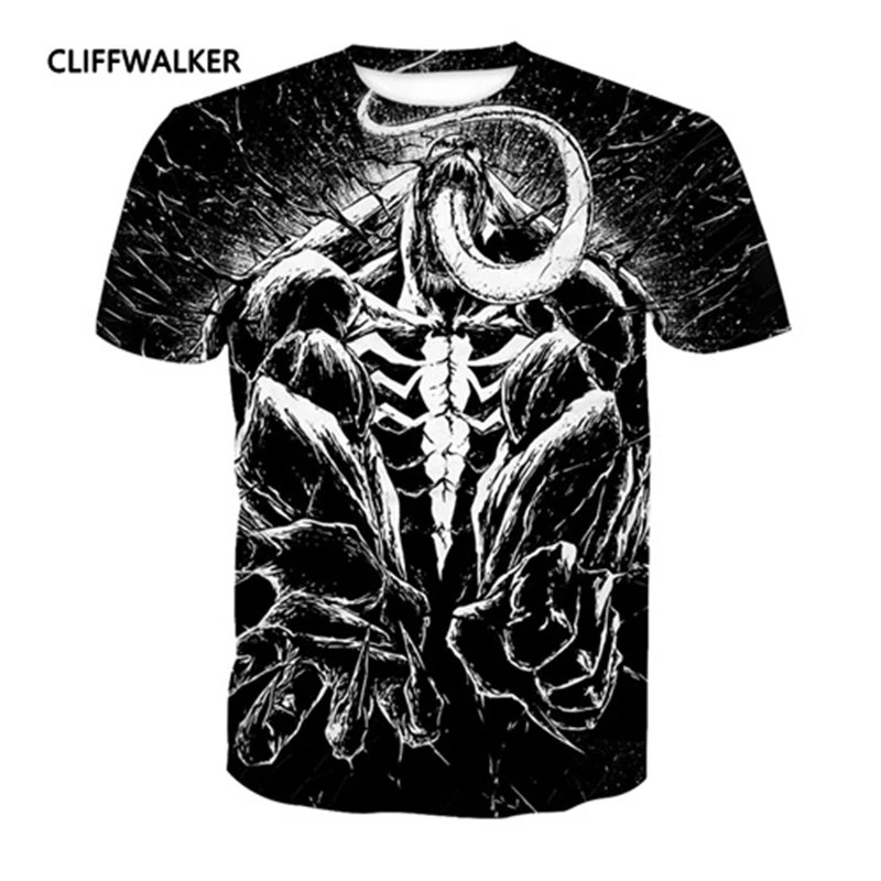 DropShipping Summer Autumn T-shirt Venom 3D Printing Short-sleeved Round Neck Pocket Pullover For Men's Women's Plus Size Tops |