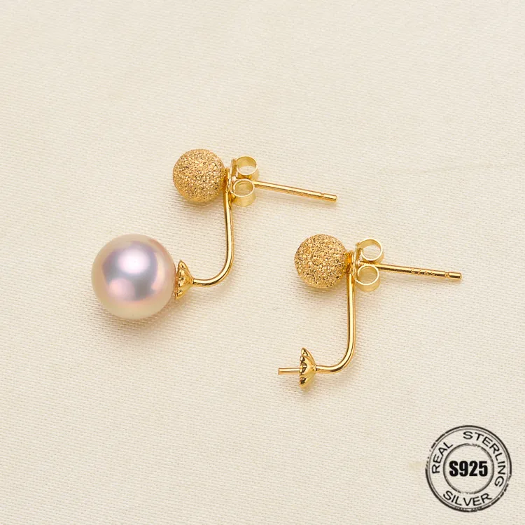 

DIY Jewellery making S925 sterling silver Earrings fittings of designed for the oyster pearl beads jewelry findings accessories