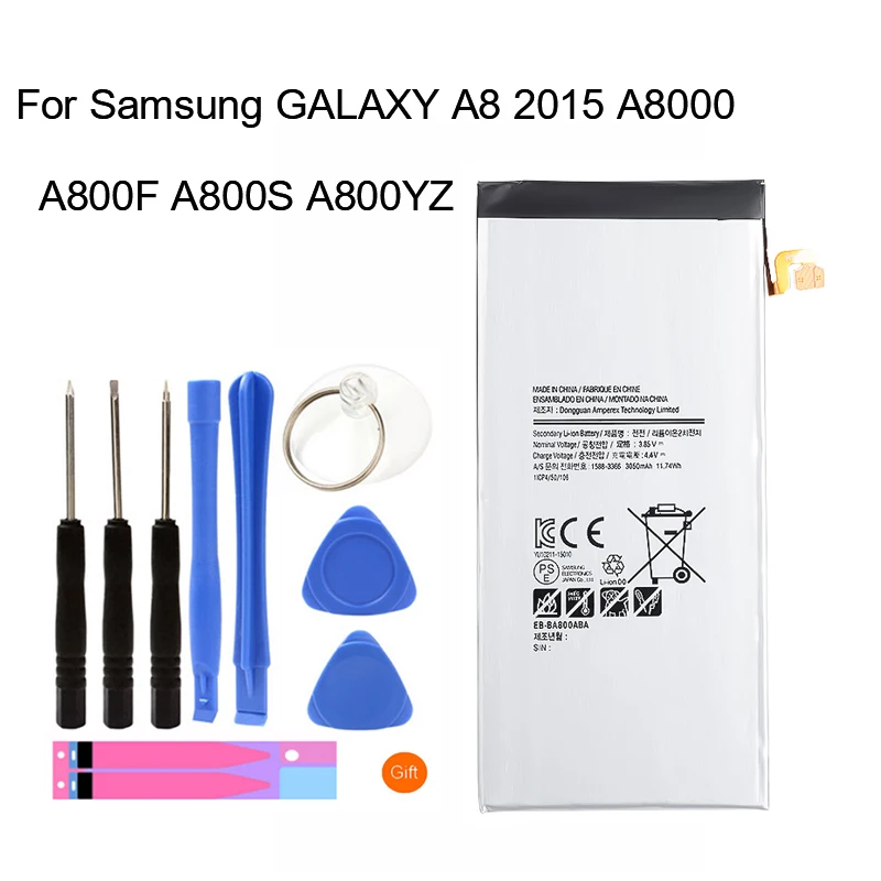 

Original EB-BA800ABE For Samsung GALAXY A8 2015 A8000 A800F A800S A800YZ Authentic Replacement Battery 3050mAh