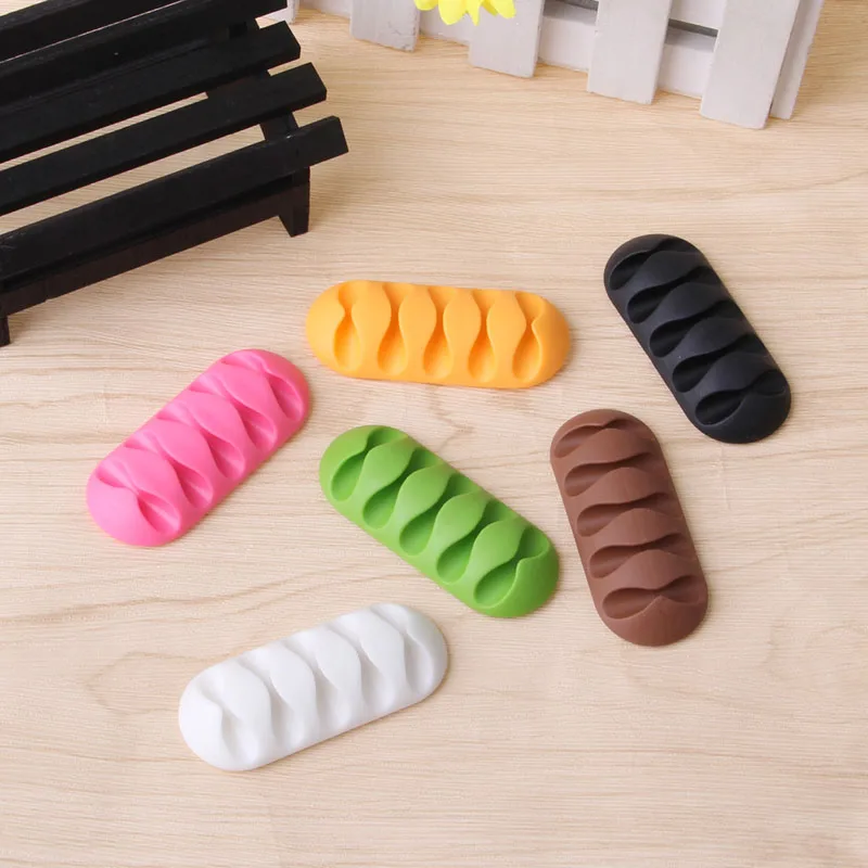 1Pc 5 Clip Earphone font b Cable b font font b Winder b font Organizer Charger