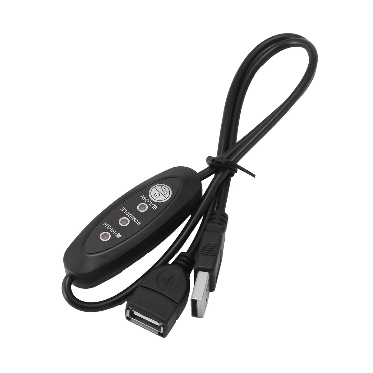 USB 5 V-12 V Температура контроллер обогреватель термостат 3 режима скорости 24 Вт 600 мм