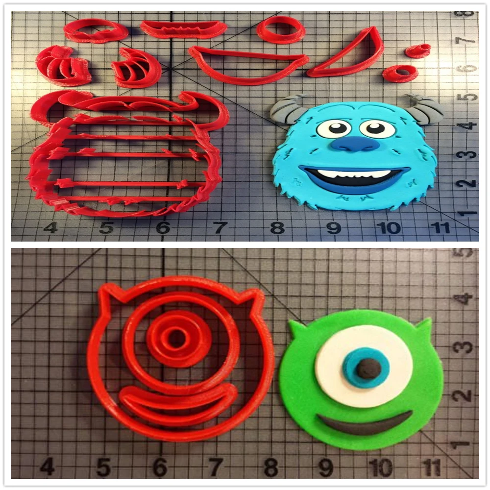 

Monster Series Cookie Cutter Fondant Cupcake Top Cutter Made 3D Printed Cake Cutter Set Cake Decorating Tool Kitchen Accessories