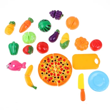 

24Pcs/Set Baby Cutting Food Game Toy Simulation Plastic Play Cutting Food Set Kids Kitchen Educational Toy Play House Toys