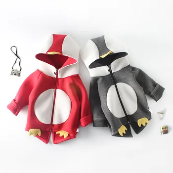

Fall Winter Cute Kids Coat Funny Penguin Jackets Coats for Kids Boys Girl Fashion Hooded Windproof Outerwear Brand Kids Clothing
