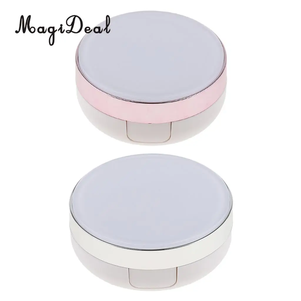 2x Empty Luxurious Make-up Powder Container Air Cushion Case with Puff and Extra Inner Container Foundation BB Cream Box