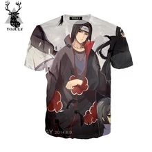 YOJULY 3D принт аниме Наруто Учиха Итачи Мужская Женская Повседневная футболка с круглым вырезом Harajuku футболка Топы короткий рукав A194