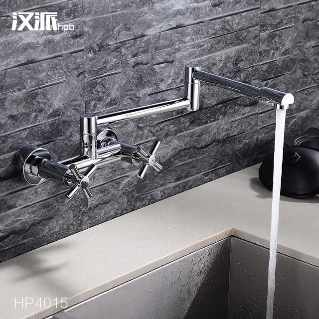 Hpb Br Double Handle Wall Mounted Kitchen Faucet Sink Mixer Tap Hpb Br Double Handle Wall Mounted Kitchen Faucet Sink Mixer Tap Cold Hot Pot Filler