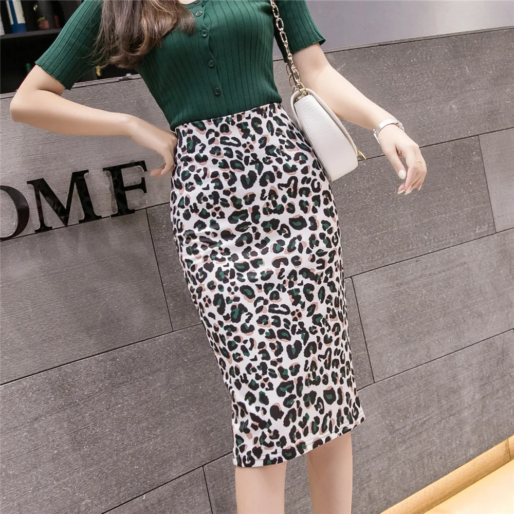 

2019 High Waist Cartoon Mickey Skirt Print Knee Length Skirts Women Harajuku Street Kwaii Stretchy Pencil Skirt for Womens