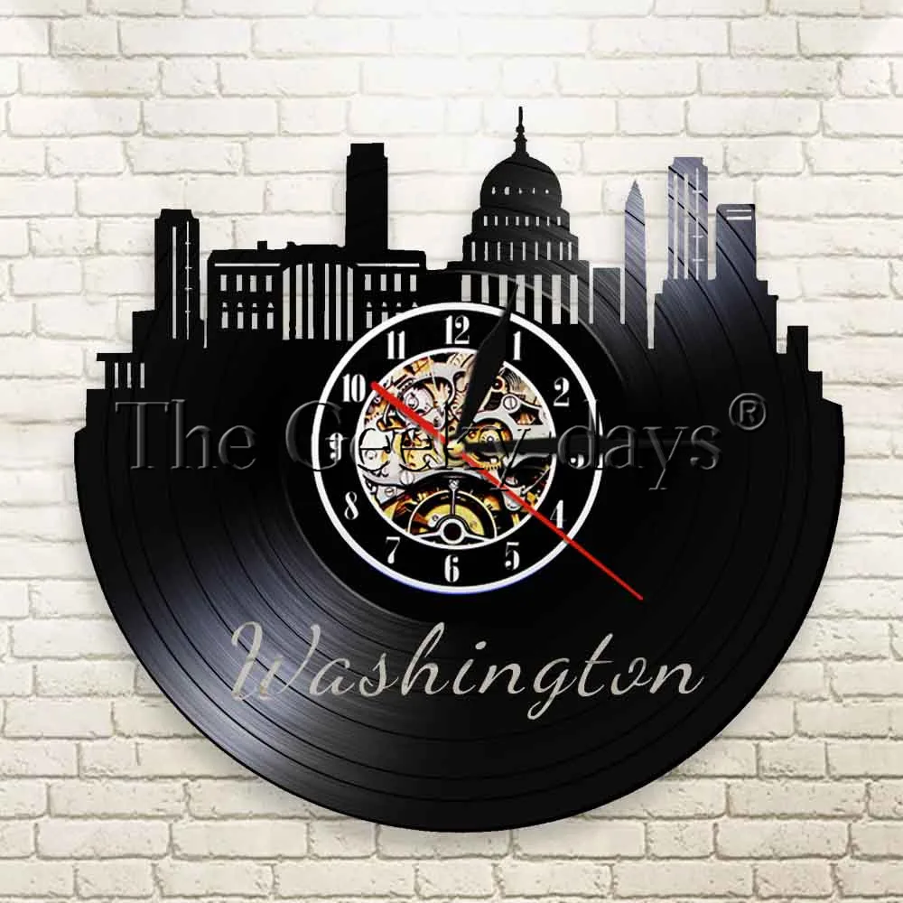 1Piece Washington DC Skyline Wall Clock United States Capitol Building