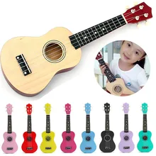 Colorful 21 Inch Acoustic Soprano 4 String Mini Basswood Ukulele Musical Instrument Toy Learning Educational Music