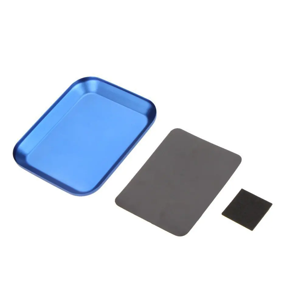 1pc Magnetic Tray Stainless Steel Square Screw Parts Bowl Tray Dish Suction Pad Absorb Dish Storage Tool Color Random