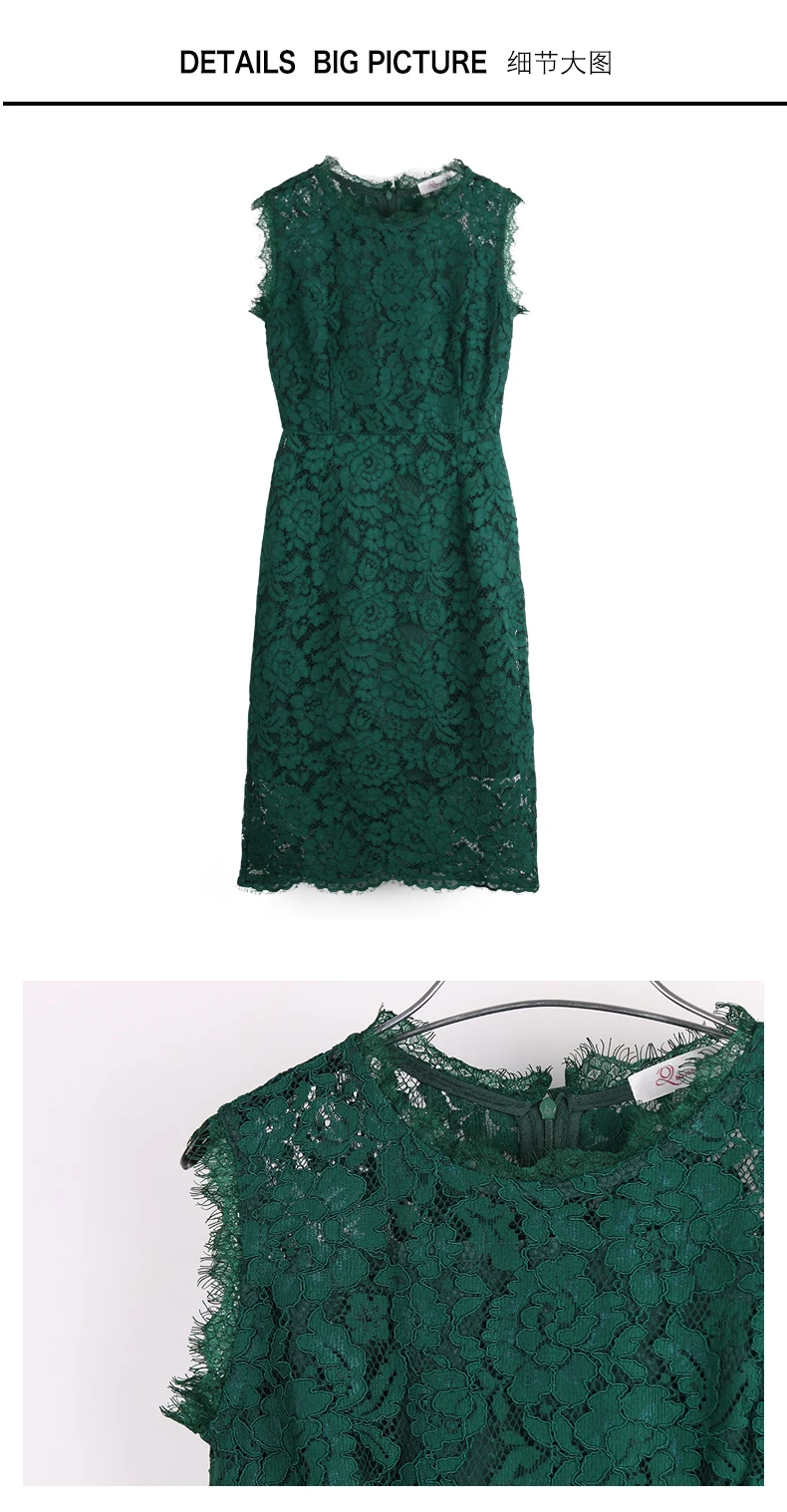 Queechalle, зеленое, абрикосовое, без рукавов, тонкое, элегантное, кружевное платье, летнее, женское, с вырезом, облегающее платье, вечерние, vestidos