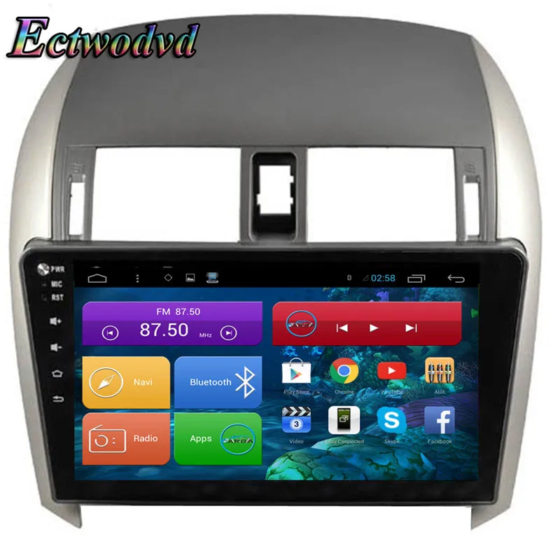 Ectwodvd 10.2inch Octa Core Android 8.1 Car DVD GPS Navigation Radio Stereo for Toyota Corolla 2007 2008 2009 2010 2011 2012 | Автомобили