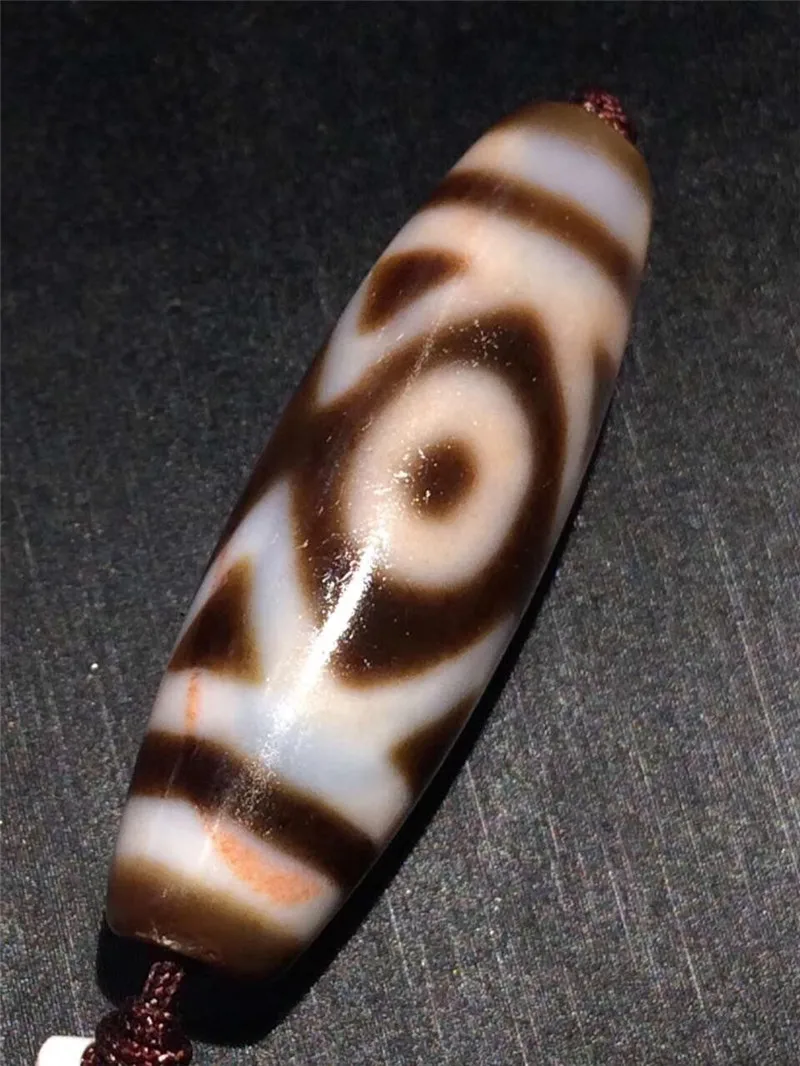 

190404-2 Cinnabar Ji Beads Natural Agate Material Vajra 3 eyes Patterns High Quality Amulet Dzi Beads Free Shipping