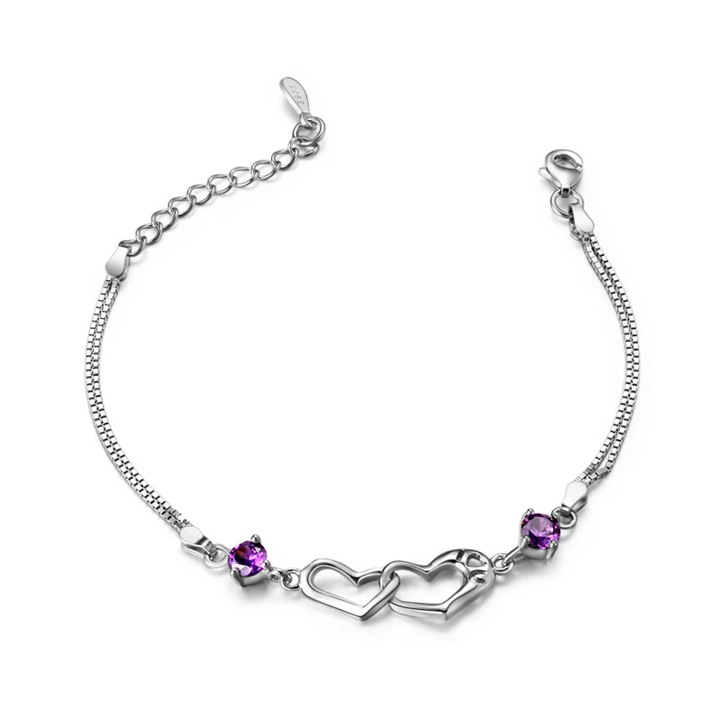 SL08 GEM Stone  DIAMOND SILVER BRACELET FOR WOMEN (9)