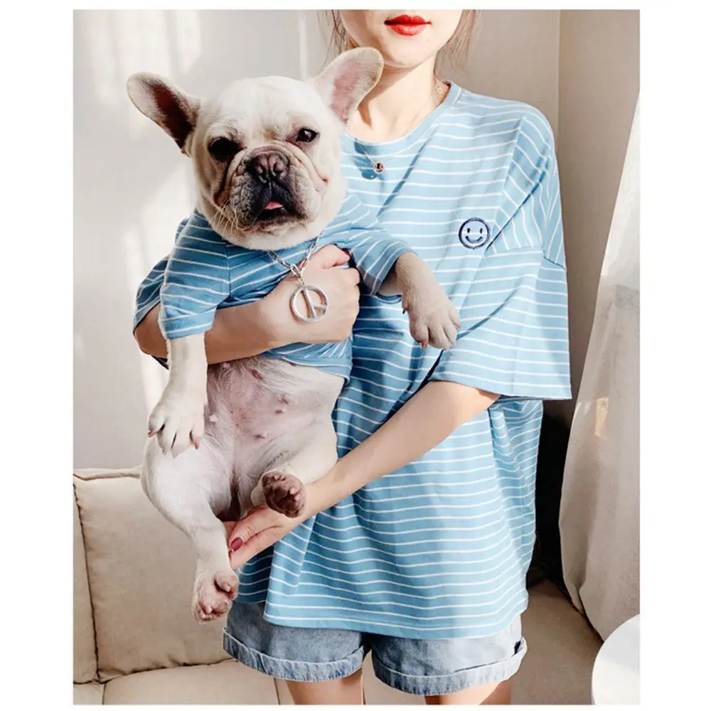 Summer Pet T-shirt Clothes for French Bulldog Chihuahua Clothes Cute Hoodies Dog Pet Parent-child Costume Pug Tshirt