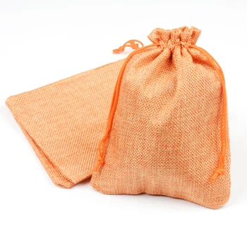 

Light Orange 13x18cm Jute Drawstring Wedding Gift Bag 50PCS Drawstring Pouch For Cosmetic Jewelry Festive Gifts Packaging Bag