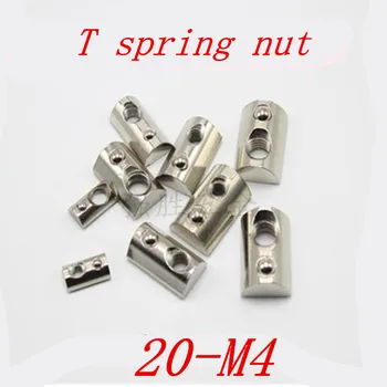 

100pcs M4-20 M4 T Spring Nut Half Round Elasticity Spring Nut Block for 2020 Aluminium Profile