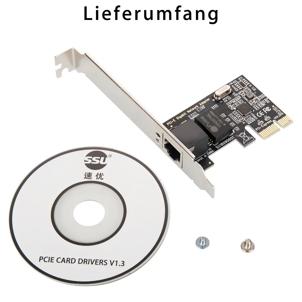 

10/100/1000M PCI-E RJ45 Network Cards Adapter Ethernet Gigabit PCIE Card With CD Drive For Windows XP/ 7/8/8.1/10