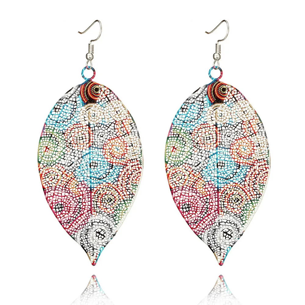 

Tooayk Vintage ethnic style leaves with personality Bohemia leaf earrings brincos feminino pendientes rojos handmade zirconia