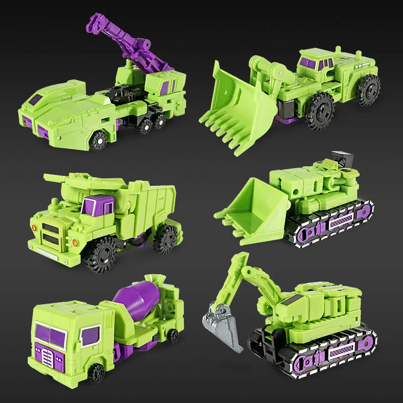 

2018 6 In 1 Engineering Car Combination G1 Transformation MF-17 Hercules Green Devastator DX9 MFT Action Figure Robot Toys