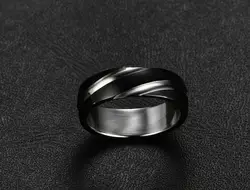 Нержавеющая сталь, черный крест зерна кольцо полированный кольца для мужчин и женщин